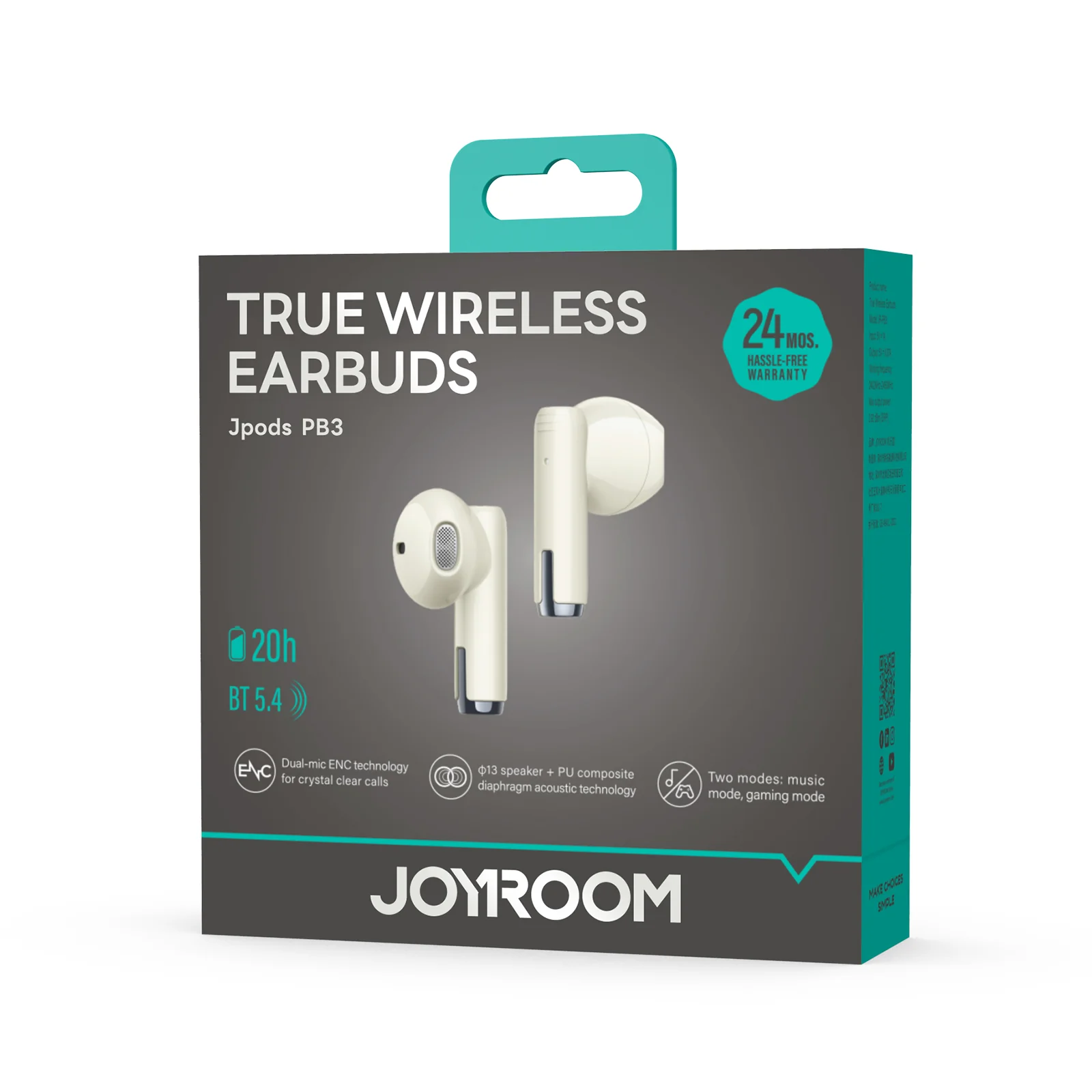 Joyroom JR-PB3 TWS Bluetooth Earphones - Beige Joyroom JR-PB3 TWS Bluetooth Earphones - Beige